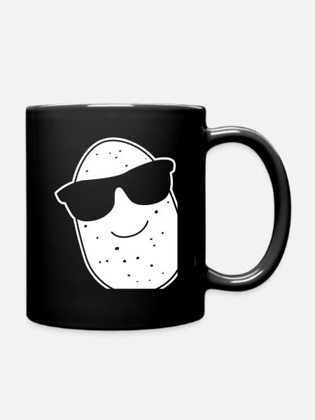 Potato with sunglasses - Full Colour Mug - black