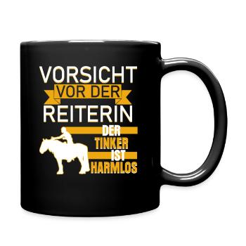 Irish Tinker lustig Pferde Spruch - Tasse einfarbig - Schwarz - Rechts