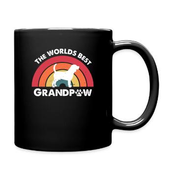 Retro Best Grandpaw Grandpa Beagle Dogs Gift - Full Colour Mug - black - Right