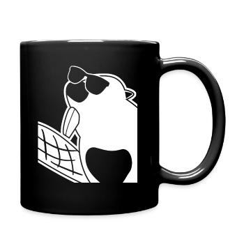 Castor avec des lunettes de soleil drôle - Mug uni - noir - Droite