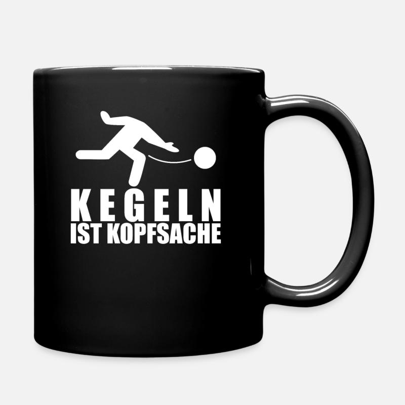 Kegeln - lustiger Kegler Spruch - Tasse einfarbig - Schwarz