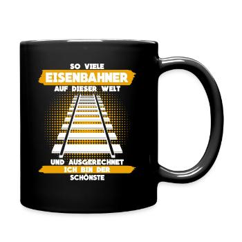 Eisenbahner - Eisenbahn Spruch lustig - Tasse einfarbig - Schwarz - Rechts