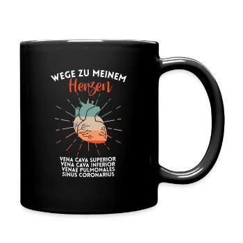 Vintage Wege Herz Ärzte Krankenschwester Geschenk - Tasse einfarbig - Schwarz - Rechts
