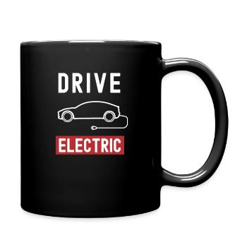 Drive Electric Elektroauto Auto Akku Geschenk - Tasse einfarbig - Schwarz - Rechts