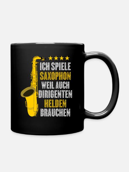 Saxophon Spruch lustig Dirigienten Witz - Tasse einfarbig - Schwarz