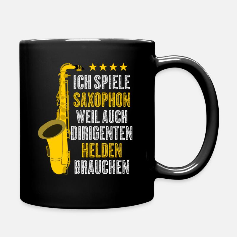 Saxophon Spruch lustig Dirigienten Witz - Tasse einfarbig - Schwarz