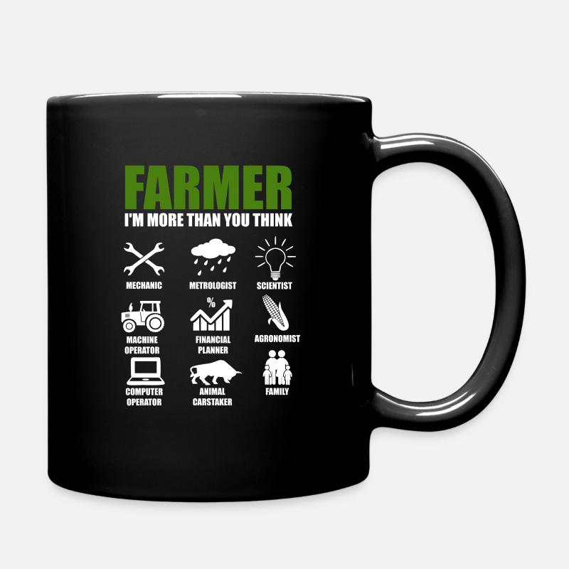 Farmer Farmer Farmer Tractor Farm Stable - Full Colour Mug - black