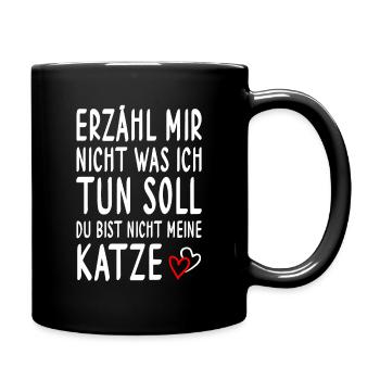 Cat don't tell me what to do funny - Full Colour Mug - black - Right