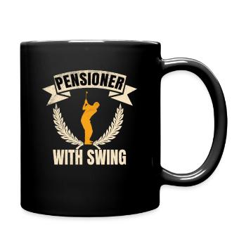 Golf Pensioner with swing - Tasse einfarbig - Schwarz - Rechts