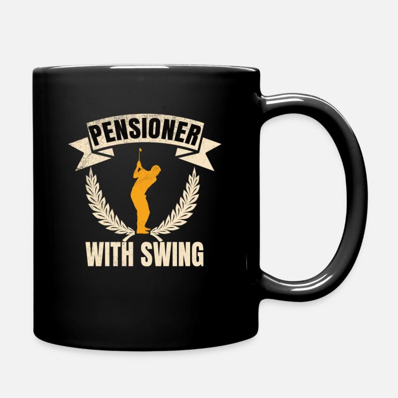 Golf Pensioner with swing - Tasse einfarbig - Schwarz