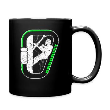 Karabiner Design Baumpflege Baumkletterer Arborist - Tasse einfarbig - Schwarz - Rechts