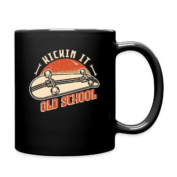 Skateboarding Kickin It Old School Vintage - Full Colour Mug - black - Right