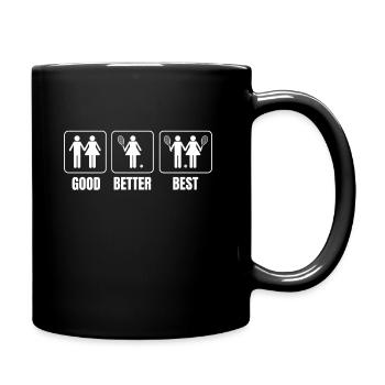 Tennis Platz Tennis match Tennisspieler Geschenk - Tasse einfarbig - Schwarz - Rechts