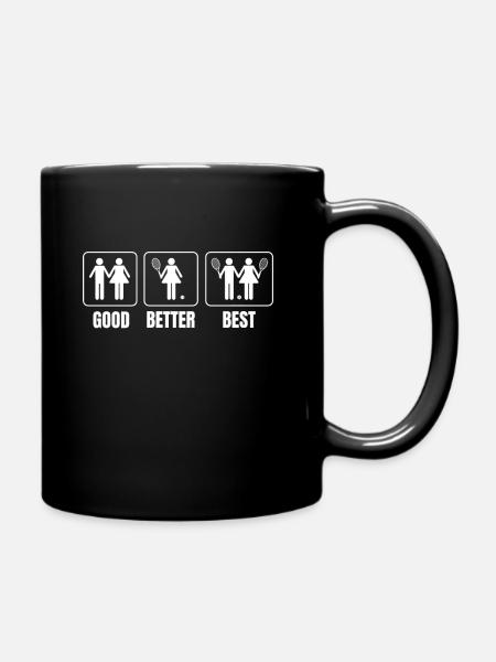 Tennis Platz Tennis match Tennisspieler Geschenk - Tasse einfarbig - Schwarz