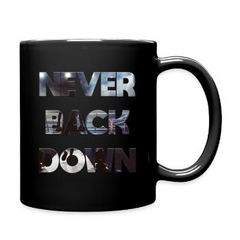 Fitness Boxing Never Back Down Running Sport Gym - Full Colour Mug - black - Right