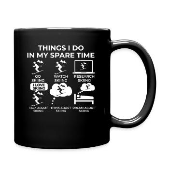 Things I Do In My Spare Time - Skiing - Full Colour Mug - black - Right