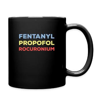 Fentanyl Propofol Rocuronium Anästhesie Narkose - Tasse einfarbig - Schwarz - Rechts