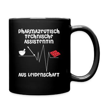 PTA Spruch - lustiger Apotheken Witz - Tasse einfarbig - Schwarz - Rechts