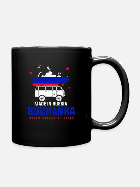 UAZ Buchanka Geländewagen Russland Flagge - Tasse einfarbig - Schwarz