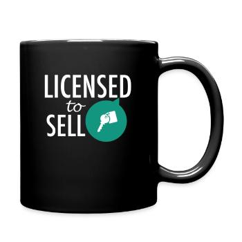 Makler Immobilienmakler Verkäufer Geschenk - Tasse einfarbig - Schwarz - Rechts