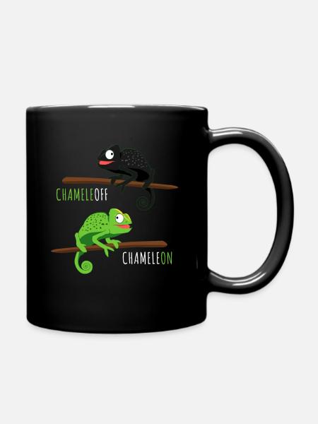 Chameleoff Chameleon Spruch - Tasse einfarbig - Schwarz
