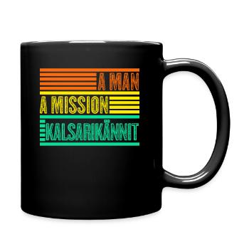 Kalsarikännit Retro - Tasse einfarbig - Schwarz - Rechts