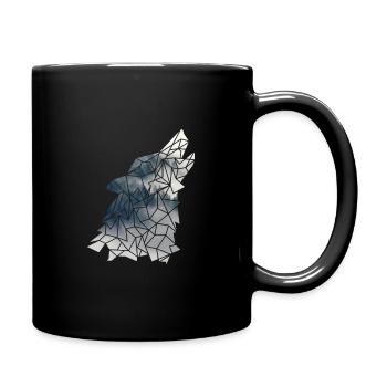 Wolf Men's Silhouette Animal Motif Owo Germanen - Full Colour Mug - black - Right