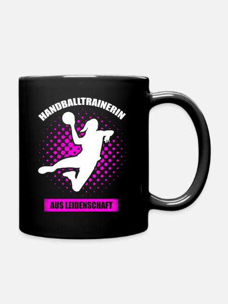 Handballtrainerin aus Leidenschaft - Tasse einfarbig - Schwarz
