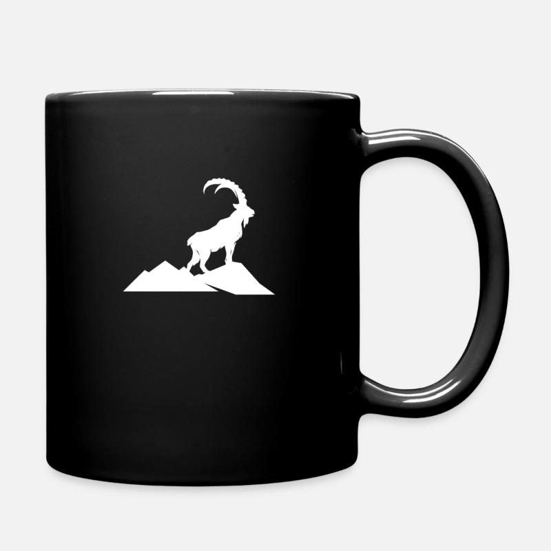 Steinbock Berge Alpen Wandern Klettern Geschenk - Tasse einfarbig - Schwarz