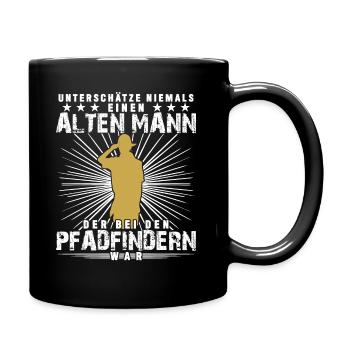 Pfadfinder Spruch Witz - Alter Mann - Tasse einfarbig - Schwarz - Rechts