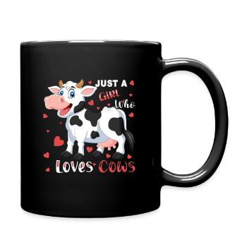 Just a girl who loves cows design for a cows lover - Full Colour Mug - black - Right