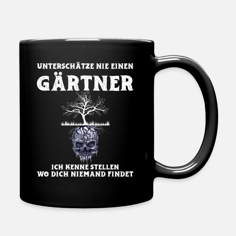 Garten Gärtner Baum Niemand Totenkopf Schädel - Tasse einfarbig - Schwarz