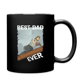 Best Dad Ever Dachdecker Vatertag Herrentag - Tasse einfarbig - Schwarz - Rechts