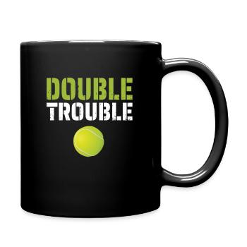 Double Trouble Tennis Team Match - Full Colour Mug - black - Right