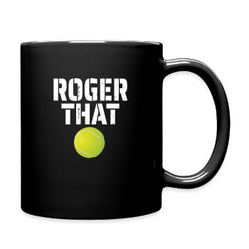 Roger That Funny Tennis Player Gift - Full Colour Mug - black - Right