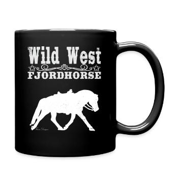 Wild West Fjordhorse Western Horse, Norwegian Dark - Full Colour Mug - black - Right