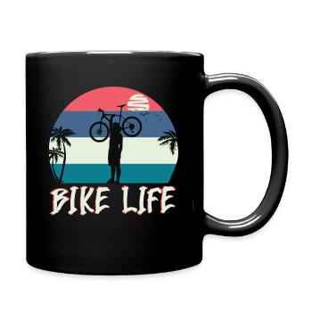 Bike Life - Bicycle Beach Sea - Full Colour Mug - black - Right