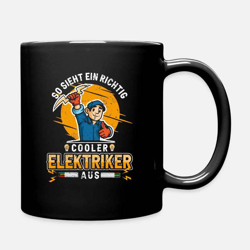 Cooler Elektriker Beruf Lustiger Sprüche - Tasse einfarbig - Schwarz