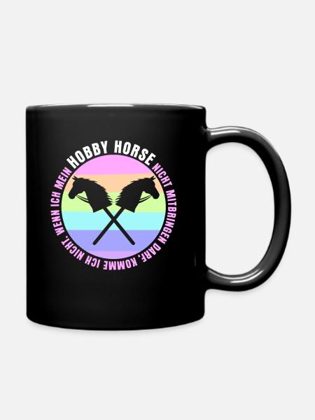 Hobby Horse Steckenpferd Spruch Retro - Tasse einfarbig - Schwarz