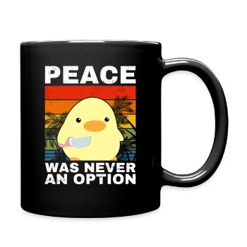 Peace Option Duck with Knife Meme Funny Saying - Full Colour Mug - black - Right