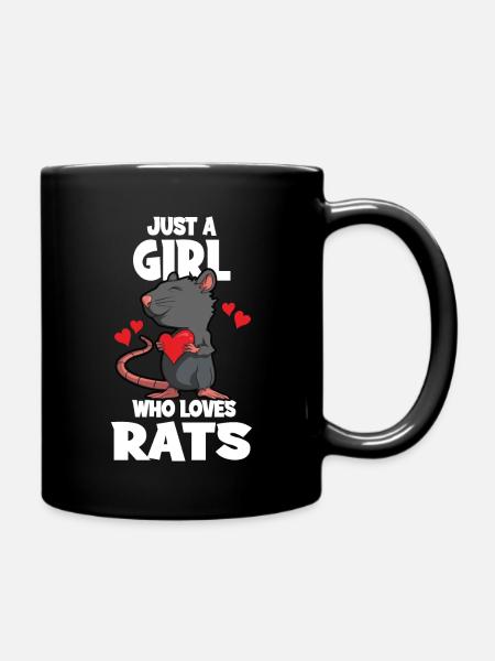 Juste A Girl Who Loves Rats Rat Mignon - Mug uni - noir