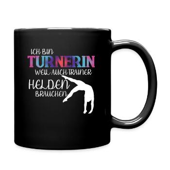 Turnen Handstand Spruch Trainer - Tasse einfarbig - Schwarz - Rechts
