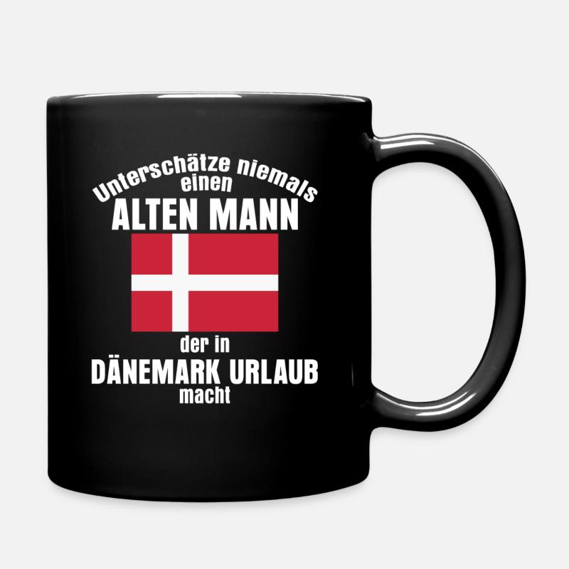 Dänemark Urlaub Flagge - Tasse einfarbig - Schwarz