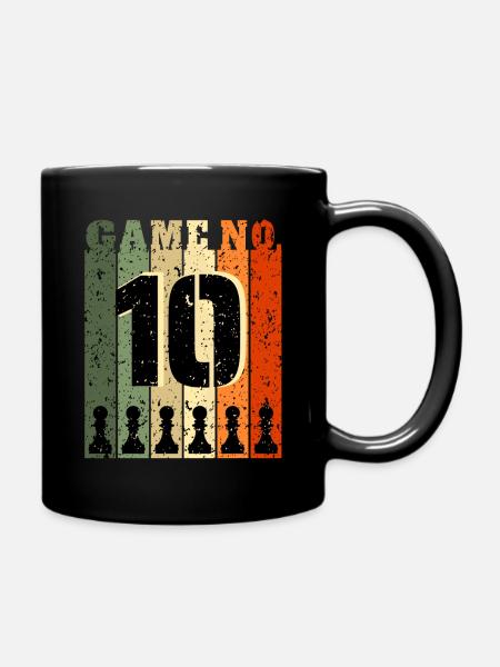 10 Year Old Chess Player Gift - Full Colour Mug - black