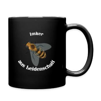 Imker aus Leidenschaft mit heller Schrift - Tasse einfarbig - Schwarz - Rechts