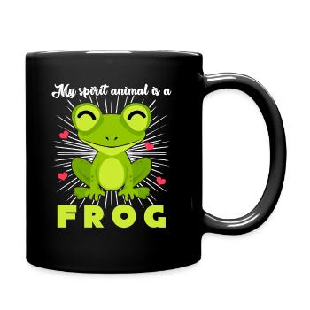Frosch Frösche - Tasse einfarbig - Schwarz - Rechts