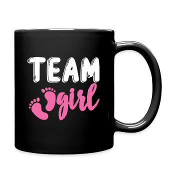 Team Girl Gender Reveal Design for growing parents - Full Colour Mug - black - Right
