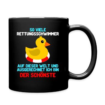 Rettungsschwimmer Spruch - Tasse einfarbig - Schwarz - Rechts