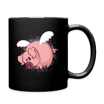 Funny flying pig - Mug uni - noir - Droite