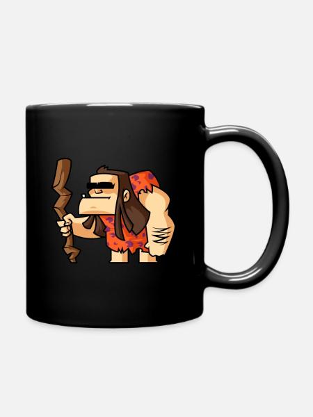 Funny Comic Neandertaler - Tasse einfarbig - Schwarz